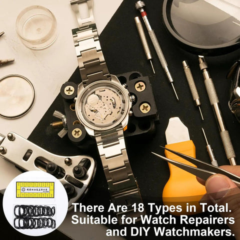 Watch Gasket Kit With 210 Pcs O Ring Seals In 18 Sizes Waterproof Back Cover Rubber Gaskets Replacement For Watches Repair Tools