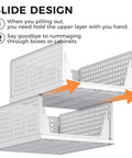Slide design of Six Pack Stackable Closet Organizers Bins For Clothes Plastic Drawer Baskets For Wardrobe Shelf Storage Containers For Bedroom Bathroom Office White Great For Organizing Drawers And Shelves