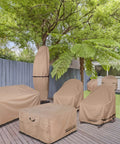 Outdoor patio furniture with covers including Square 44 Inch Patio Fire Pit Table Cover Waterproof Outdoor Shield Keeps Rain Snow Leaves And Bird Droppings Out With Beefy 600D Polyester And Breathable Vents For Easy Airflow And Long Lasting Protection