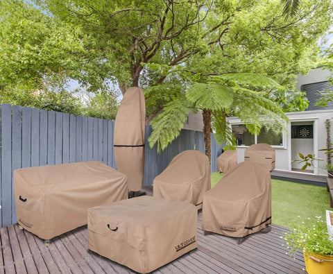 Outdoor patio furniture with covers including Square 44 Inch Patio Fire Pit Table Cover Waterproof Outdoor Shield Keeps Rain Snow Leaves And Bird Droppings Out With Beefy 600D Polyester And Breathable Vents For Easy Airflow And Long Lasting Protection