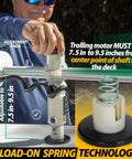 Built Tough Adjustable Trolling Motor Stabilizer Bracket With Vertical Adjustment And Shock Absorption, adjustment knob detail.