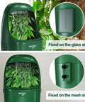 Automatic Reptile Water Dripper Keeps Your Herp Squad Properly Quenched With A Smooth Chameleon Drinking Fountain and steady drip system fixed on glass and mesh sides.