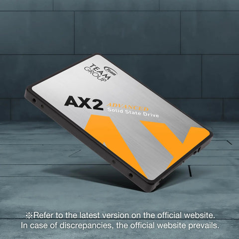AX2 1TB 2.5 Inch SATA III SSD With 3D NAND TLC Read Up To 540 MBps on sleek flooring