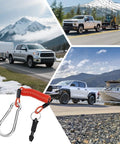 Heavy Duty Trailer Breakaway Cable With Pin And Buckle Kit For Safe Towing And Quick Brake Activation, clear jacket 4.0 mm cable