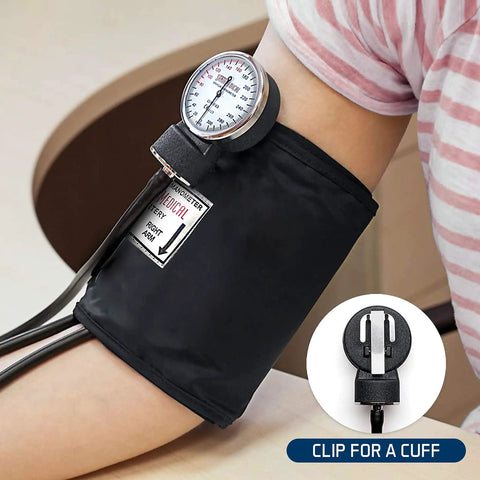 Reliable Manual Blood Pressure Cuff For Adults With Durable Aneroid Sphygmomanometer, Easy Read Gauge, Home Health Monitoring, Medical Grade Accuracy, Built To Last Comfort Cuff For Everyday Checks on upper arm