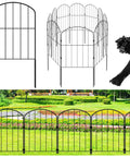 No Dig Garden Fence Kit 24 Inch High Arch Border Panels 10.5 Feet Long 10 Panels With S Clips And Zip Ties in garden setting
