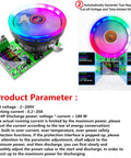 180W Electronic Load Tester With 2.4 Inch DC Tester And APP Control displayed with colorful LED and interface screens.