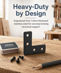 Heavy Duty L Corner Braces 10 Pack With Screws, 1.50 x 2.56 x 0.12 Inch Right Angle Brackets For Cabinet Shelves, wood bench view