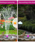Hot Pink Solar Bird Bath Fountain Pump With 4W Solar Panel, 6.3 Inch High Efficiency Water Pump, 8 Nozzles, garden sunny and shade comparison