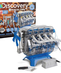 Hands On 4 Cylinder Engine Kit For STEM Lovers with visible engine parts and packaging box in background
