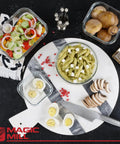Borosilicate Glass Food Storage Containers Set With Lids For Grab And Go Lunches 24 Piece Bundle including filled bowls