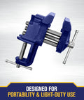 Clamp On Vise That Rocks A 3 Inch Jaw, Anvil Shaping Horn, And Pipe Jaws, Easy Clamp On For Tables Up To 2 Inch Thick