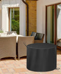 Heavy Duty Water Resistant Fire Pit Cover For Summit 24 Inch Solo Stove on patio