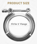 3 Inch V Band Clamp Kit Four Pack For Exhaust Systems With 304 Stainless Steel T Bolt Flanges Male And Female Adapters