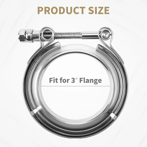 3 Inch V Band Clamp Kit Four Pack For Exhaust Systems With 304 Stainless Steel T Bolt Flanges Male And Female Adapters
