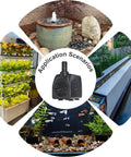 Compact Submersible Pump 160 GPH 120V 10W with 9.9 ft power cord showcased in use for ponds, aquariums, fountains, hydroponics.