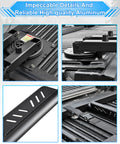 Rotatable Tailgate Ladder For Pickup Trucks, Grab-And-Go Heavy Duty 600 Lb Capacity, Easy Fold Design, Universal Fit For Most Trucks Up To 45 Inch Tailgate Height, Requires 56 Inch Wide Tailgate For Proper Closure, black aluminum mounting hardware