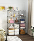 Wire Cube Storage Organizer With Twelve Modular Grids For Home Office And Living Room Large Capacity Cubes 11.8 Inches Each