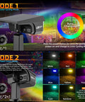 Lit Color Changing RGB Solar And USB Powered Outdoor Landscape Lights With 40 LEDs, highlighting color modes and remote control features