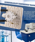 Circulating Water Vacuum Pump 110V Laboratory Vacuum Pump With Dual Gauge 15L Capacity For Vacuum Filtration And Evaporation 60 L Per Minute Flow Rate Pro Grade Lab Chemistry Gear showing counter-flow prevention valve