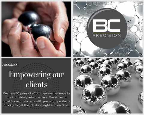 Two hands holding a Four Inch G100 Chrome Steel Bearing Balls Dead On Precision With Smooth Mirror Finish.