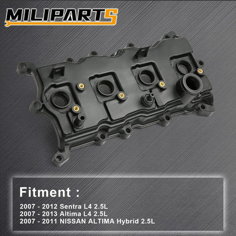 Nissan 2.5L Engine Valve Cover Kit with gasket, bolts, and oil filter cap for 2007-2013 Altima Sentra, replaces 13264-JA00A 13270-JA00A