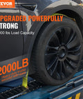 Car wheel secured on E Track Rail, showcasing 5 Foot E Track Tie Down Rail Kit With 18 Pieces, Heavy Duty 2000 Lb Load Capacity