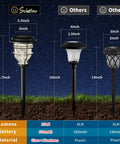 Bright Solar Pathway Lights 4 Pack Outdoor Waterproof Crackle Glass Aluminum Stake Lights For Garden Landscape Decor