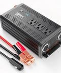 Heavy Duty 1000W Power Inverter 12V To 110V AC With 2000W Peak Surge, three AC outlets, input cables for RV camping.