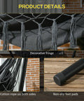 Patio Hammock Chair With Stand For Outdoor Chill And Cozy Lounging Heavy Duty Hanging Swing With Boho Tassels Detail
