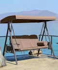 Outdoor Swing Canopy Replacement Top Cover For 3 Seater Patio Swing Universal 191x120x18 Cm beige cover on swing