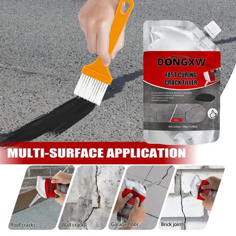 4 Pack High Elasticity Asphalt And Concrete Crack Filler For Driveways Waterproof Sealant Flexible Crack Repair Black Cement Caulking Adhesive applied with brush