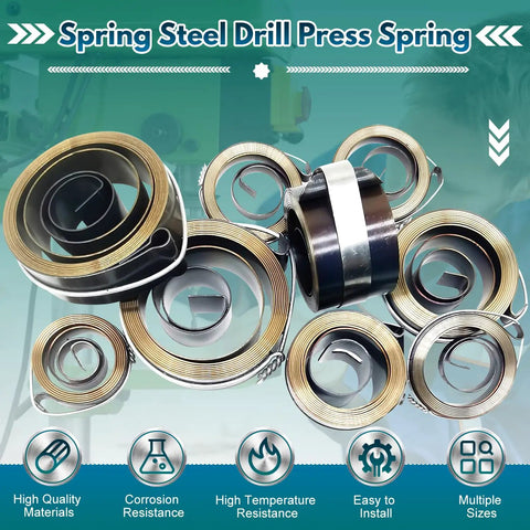 Three Pack Drill Press Springs, 1.65 Inch Outer Diameter, 0.31 Inch Width, 42x8x0.8mm Spring Steel With Chemical Black Finish
