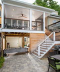 Outdoor balcony with 1/8 Inch Stainless Steel Cable 450 Ft T316 for deck railing; modern 7x7 wire rope construction.