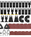 Oscillating Tool Blades Kit 98 Pcs With Sanding Pads And Sandpapers For Wood Metal Plastic Cutting And Grinding Includes 15 Types Of Multitool Blades