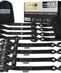 Heavy Duty Ratchet Straps With Soft Loop Tie Downs One And A Half Inch By Ten Foot Four Pack 4400 lb Break Strength
