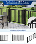 Beefy Welded Aluminum Deck Gate Kit With Latch And Auto Closing Hinge 36 Inch High And 4 Foot Wide for porch railing