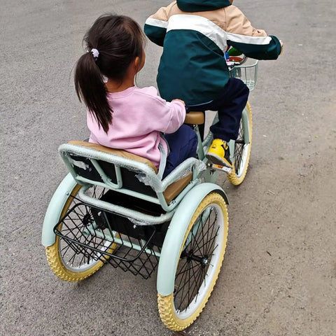 Outdoor Cruiser Tricycle For Travel And Fun Ride Ready Three Wheel Pedal Trike With Pneumatic Tires And Spoke Wheel Back Seat
