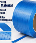 Heavy Duty Blue Polypropylene Strapping Roll 1/2 By 3300 Feet Hella Tough Industrial Pallet Banding Strap No Sweat Weather Proof Packaging Bundle Wrapping