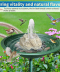 Bird Bath Fountain With 7.5W Pump, Resin Granite Rock Water Feature For Garden Patio Lawn shown with birds and water flow.
