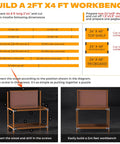 Build a 2x4 workbench with instructions for cutting and assembling, using Your Shop Go To Galvanized Steel Workbench Hardware Kit.