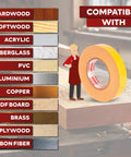 Pro Grade Heavy Duty Double Sided Woodworking Tape 2 Inch By 90 Feet Residue Free for various materials in workshop