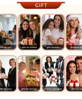 Collage of gift ideas for various people including gifts for men, women, moms, and coworkers, with festive and professional themes.