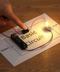 Electric Circuit Kit For Beginners 24 Piece Component Set With Light Bulb Wires Push Button Switch Battery Holder Instructions