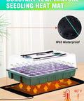 Seed Starter Kit With Grow Lights And Heat Mat For Indoor Plants 80 Cell Germination Station 2 Pack Includes humidity domes