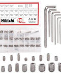 240 Piece SAE Stainless Steel Hex Socket Set With 19 Sizes Internal Hex Drive Cup Point Grub Screws Bolts Assortment Kit Including 7 Hex Wrenches For Serious DIY Jobs