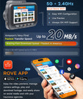 Dual 4K Front And 1080P Rear Dash Cam With STARVIS 2 Sensor, 128GB Card Included, 5G WiFi App Control, fast download speeds