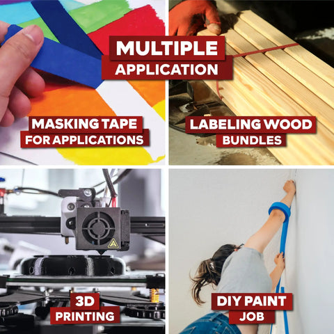 Blue Painter Tape Bulk 1.88 Inch by 60 Yards 24 Pack 1440 Yards Total Sharp Edge Line Technology used in various applications