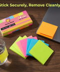 3x3 Inch Sticky Notes Set With 24 Bright Color Pads No Fuss Self Stick Note Pads For Back To School And Office Desk Essentials displayed on desk