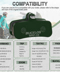 All Weather Bike Disc Brake Pads Visibility of Bucklos BRP-05, compatible list for Shimano, TRP, Tektro, mountain and ebike use.